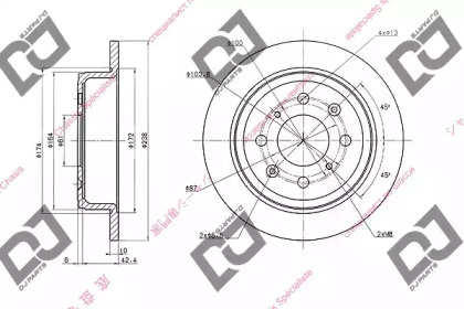 Тормозной диск DJ PARTS BD1678